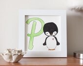 P is for Penguin original painting