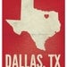 Dallas, Texas Love Print, 8" x 10"