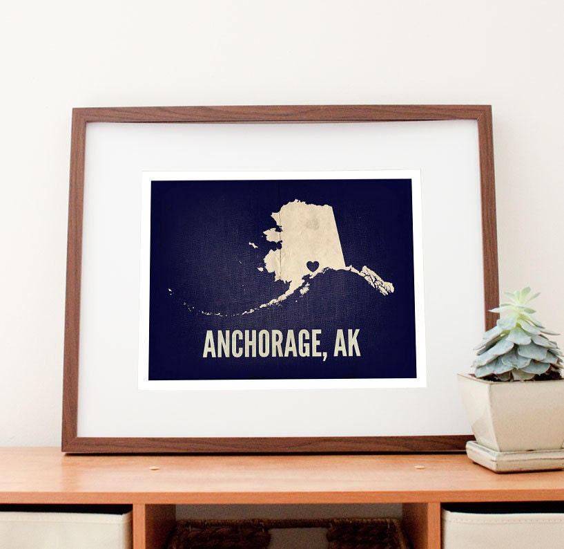 Anchorage, AK Love Print, 14" x 11"