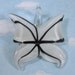 Glass Pendant White Black Stripe Butterfly Moth Art Glass