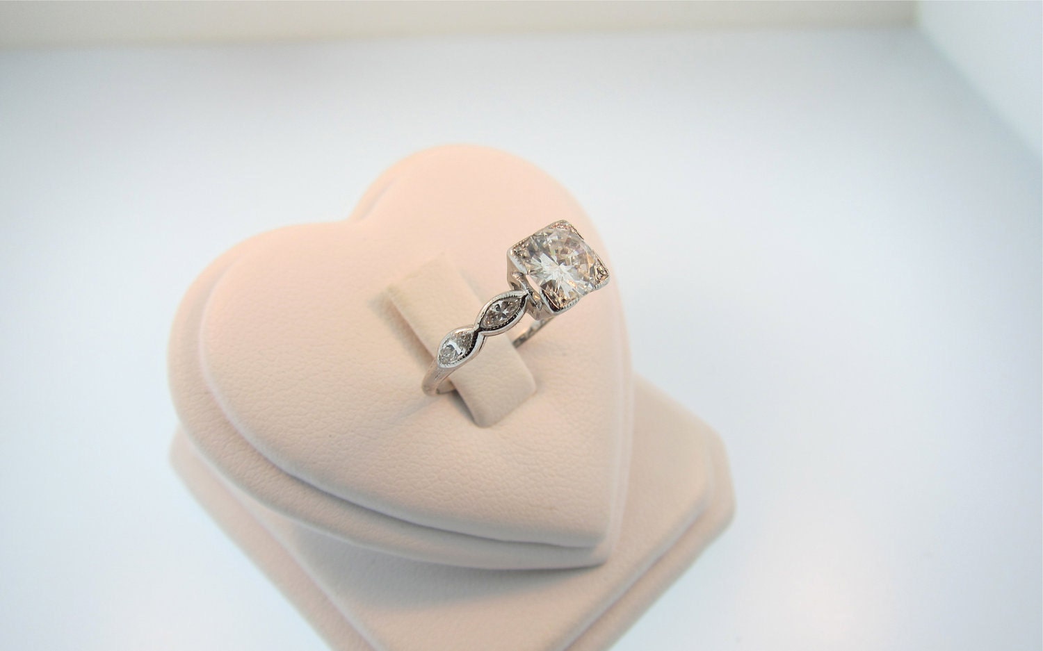 Antique diamond Platinum engagement ring.