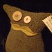 100% Donation for Blind Cat Rescue - Cat Mustache Edition Primitive Plush Kitty Rescue OOAK - Kittie Whiskers "Rexton Clinton"