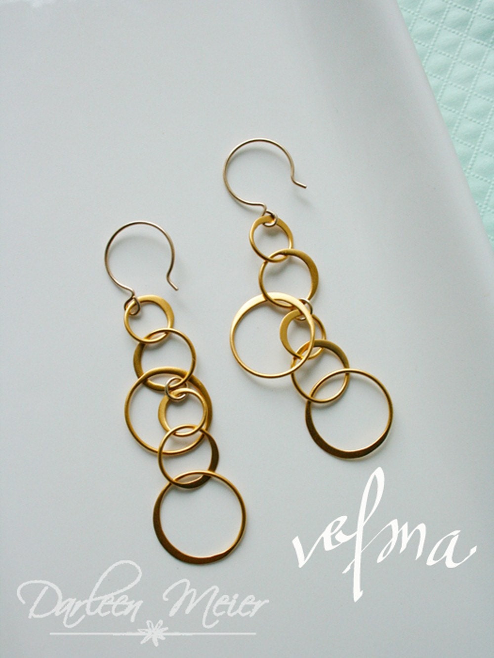 Velma Circle gold silver loop dangle Earring