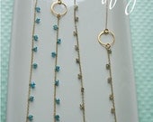 Zephyr blue natural zircon or labradorite Layering Necklace