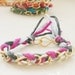 FRIENDSHIP bracelet with chunky gold curb chain and silk cord