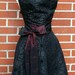 MADE TO ORDER - Womens Halloween Apron - Black Spiderweb Cut Velvet Taffeta