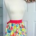 Up-Cycled Half Apron Plus Size - Floral Canvas and Salmon