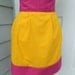 Up-Cycled Women's Apron- Goldenrod & Fuchsia Color Blocks