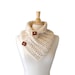 Winter White Fashion Cowl with Double Wooden Toggles, Fall Fashion Accessories