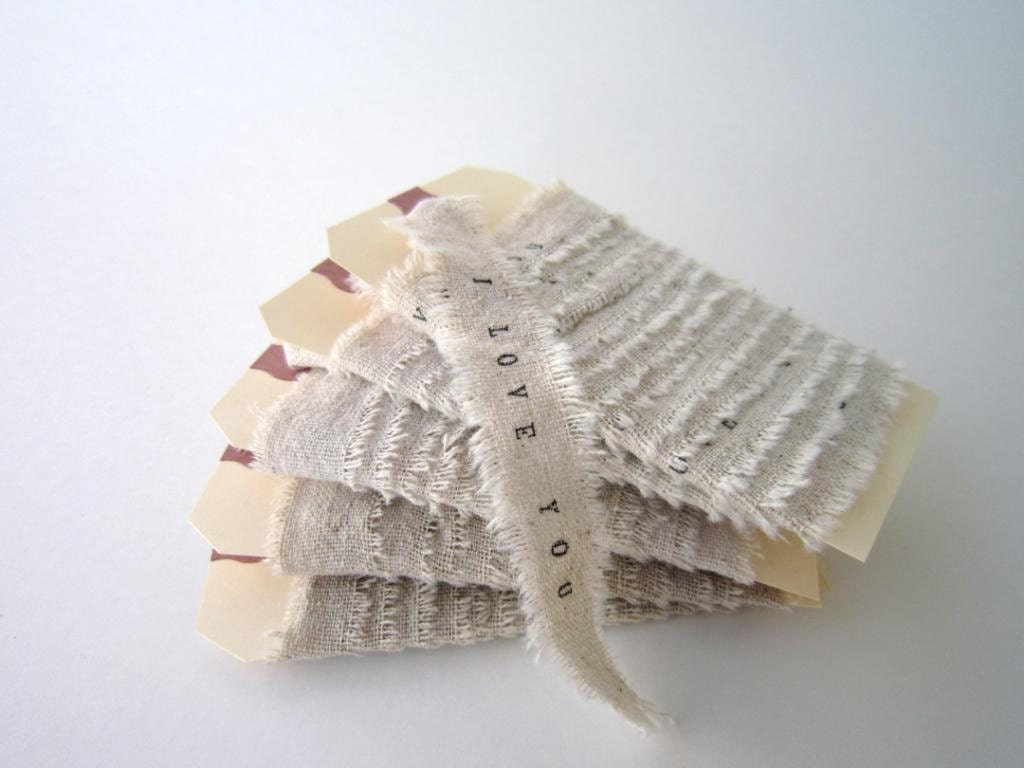 Personalized Ribbon 10 yards I Love You Handmade linen Ribbon DIY personalize wedding favors shabby chic wedding decor rustic wedding gifts