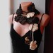 SALE% Multicolor crochet floral scarf scarflette,neckwarmer,flower,long scarf,necktie,belt,lariat scarf,necklace,winter accessories