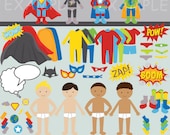 40% OFF SALE -Build your own superhero clip art images, superhero clipart, superhero images (boy)- Instant Download Il_170x135