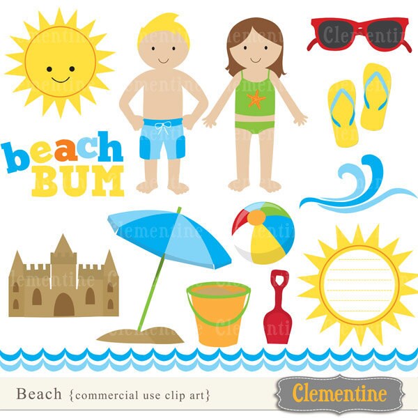 Beach Items Clipart