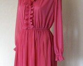 La Vie en Rose Dreamy Vintage 70's Secretary Dress