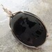 Wire Wrapped Pendant Deer Etched Black Onyx in Sterling Silver- One of a Kind - Wirewrapped Wire-Wrapped