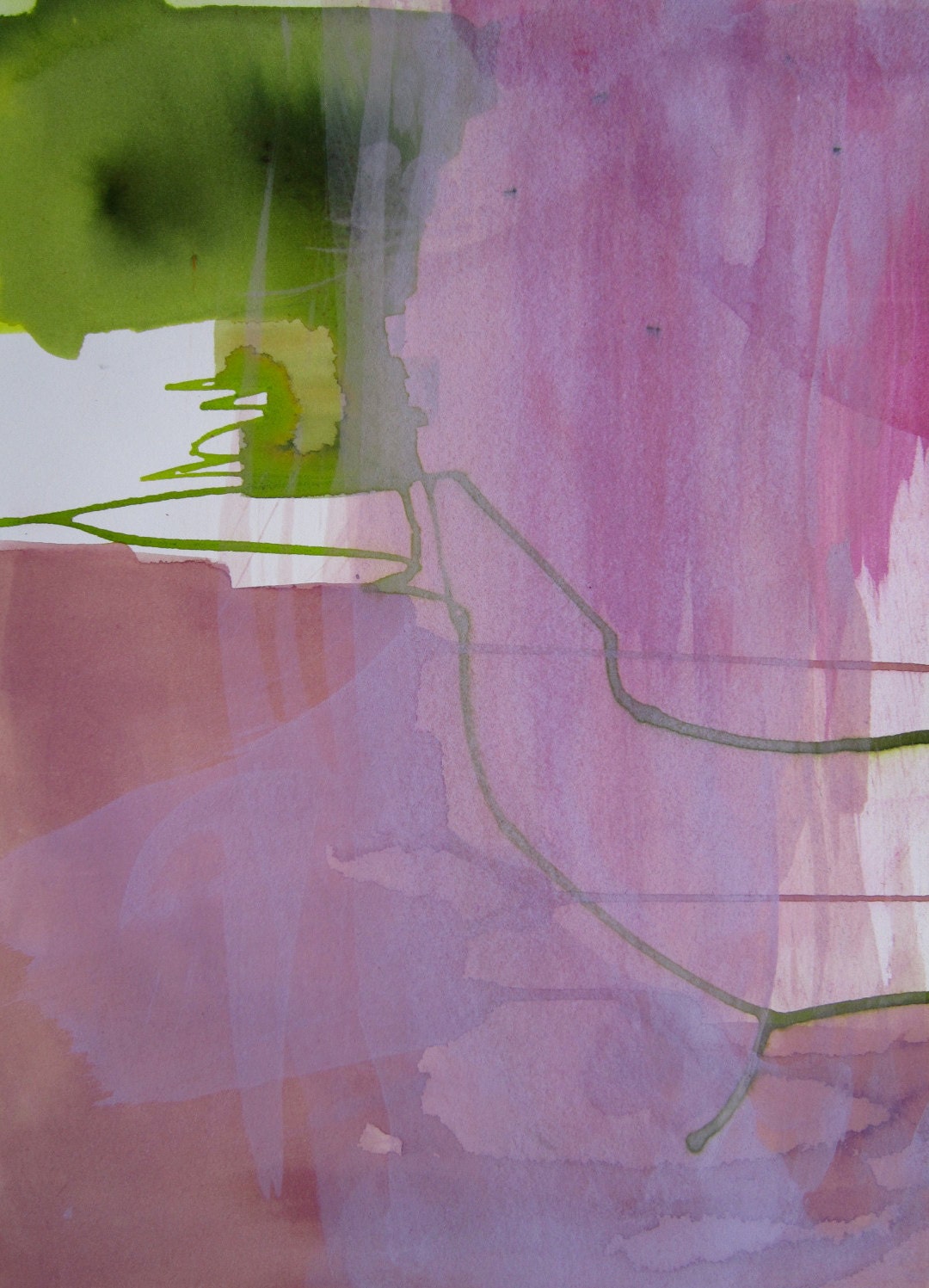 Pink Wash Original Gouache Painting