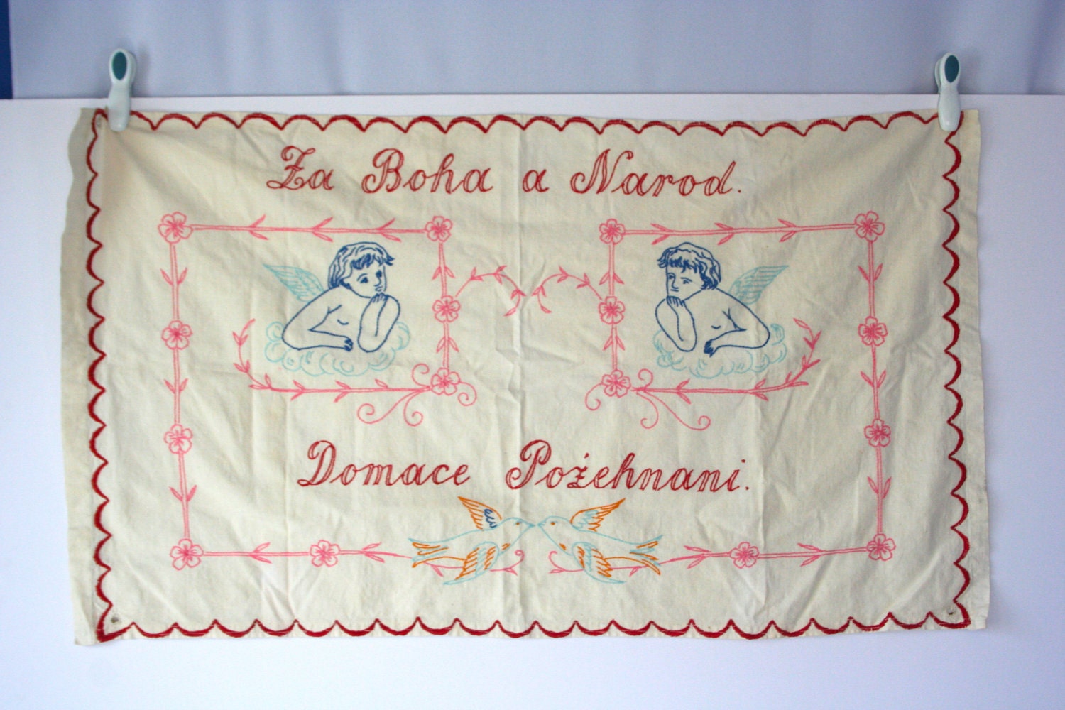 vintage embroidered cloth wedding banner