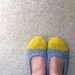 Crochet Slippers for Women in Yellow & Grey