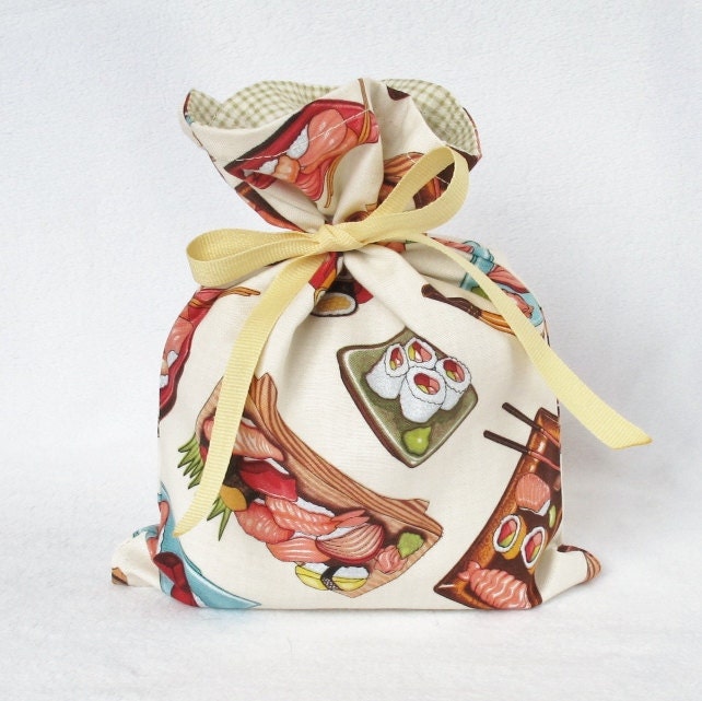 Fabric Gift Bag Itty Bitty - Sushi