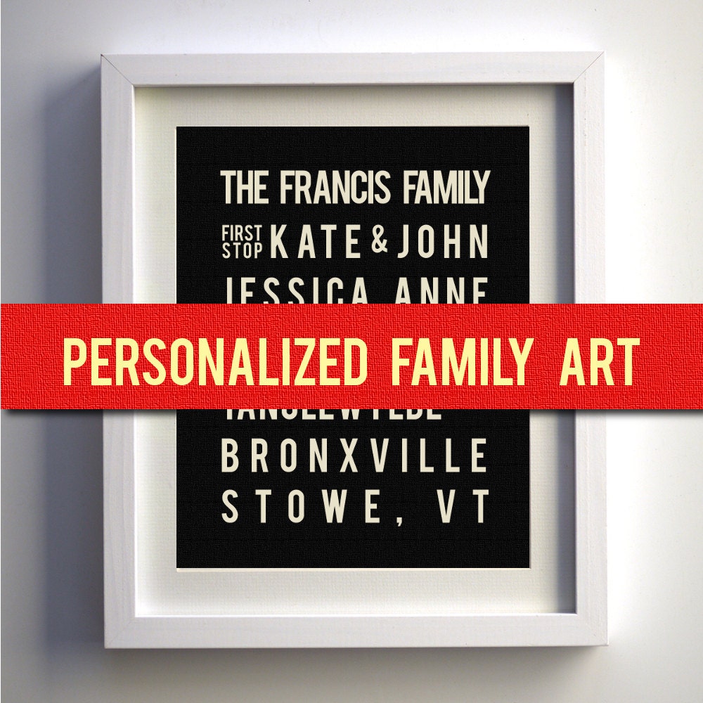 Personalized Art Print. Subway Sign. Nursery Art.  Family Art Poster - Typography - Gift - Quote - Black and White - Home Decor Prints