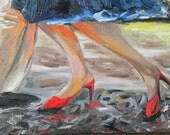 DANCING SHOES ON - signed by the artist - romance, dancing, couple