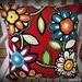 Red Floral Decorative Outdoor Pillow Cover 18x18