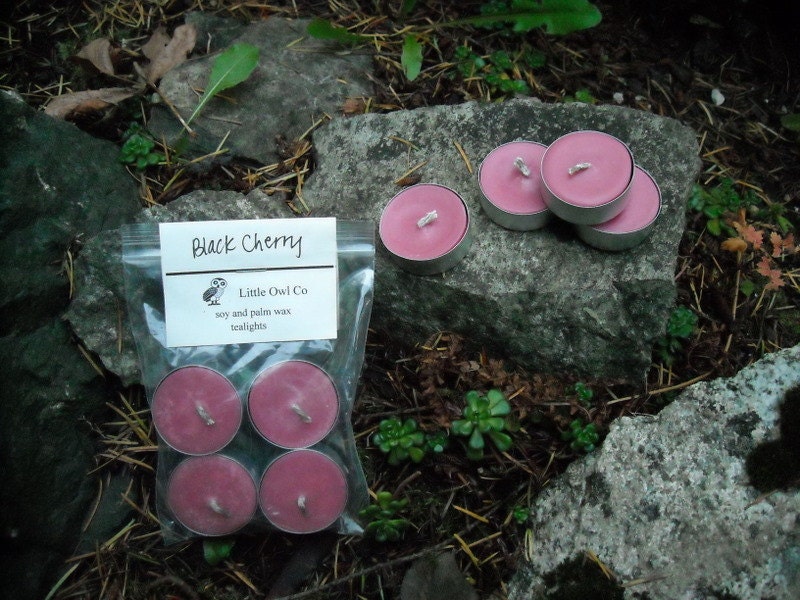 Black Cherry soy and palm wax tealight 4 pack