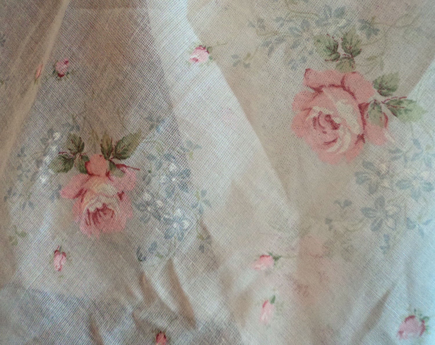 Gauze Rose Floral Sheer Cotton Fabric 3 Yards Plus By Peaceocake gauze-rose-floral-sheer-cotton-fabric-3-yards-plus-by-peaceocake