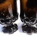 set of 4 brown black glass goblets franciscan madeira