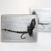 Fly Fishing Silver Cufflinks Etched Silhouette - Mayfly