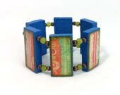 Vintage Domino Bracelet - Colorful Eco Friendly Decadence Jewelry - Upcycled Game piece jewelry