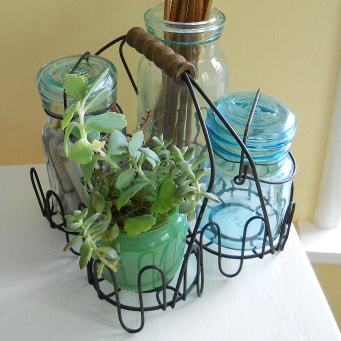 Vintage Canning Jar Holder and Tote by MySecretVintage on Etsy