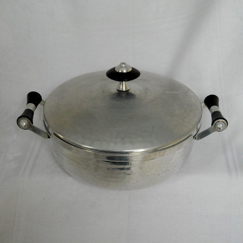 1950s Spanish Paellera Serving Dish with Ebony Handles