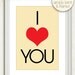I Heart You (in French Cream, Red, Black) No. 018 - 4x6 Printable Digital Download Collage Sheet. FREE Delivery via email