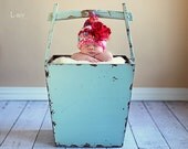 Newborn Hat for Photography Prop or Gift, Fairy Hat, Striped Handspun Yarn, Colorful Props, Flower, Red, OOAK
