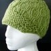 Chunky Green Cable Knit Hat With Brim