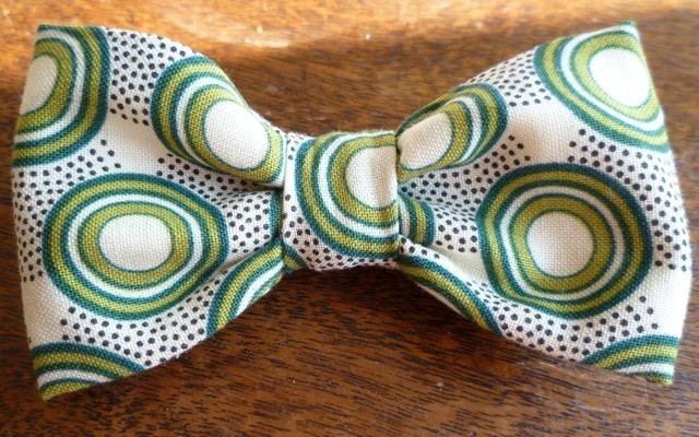 Boy's Green Circle Clip on Bow Tie - ring bearer attire