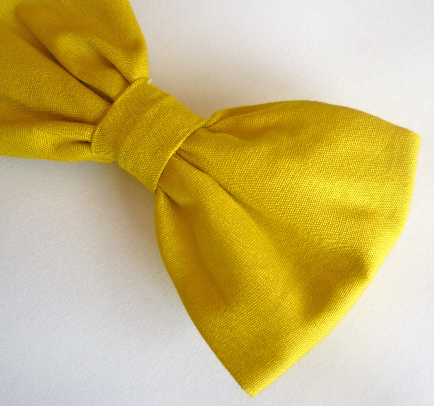 Bow tie in Solid Mustard Yellow - clip on, pre-tied adjustable strap, or self tying