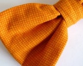 Boy's Orange Hatch Bow Tie - clip on