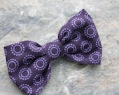 Boy's Purple Circle Dots Bow Tie - clip on