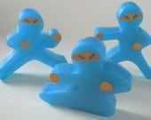 Ninja Bread Men Bath Soap - Set of 3 Different Shapes - You Pick ONE Color & Scent - Vegan
