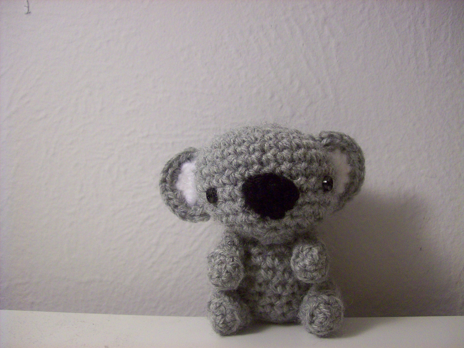 Adorable Koala Soft Plush Toy Endangered Animals Australia Gray Grey White Black Little Cute Stuffed Crochet Amigurumi
