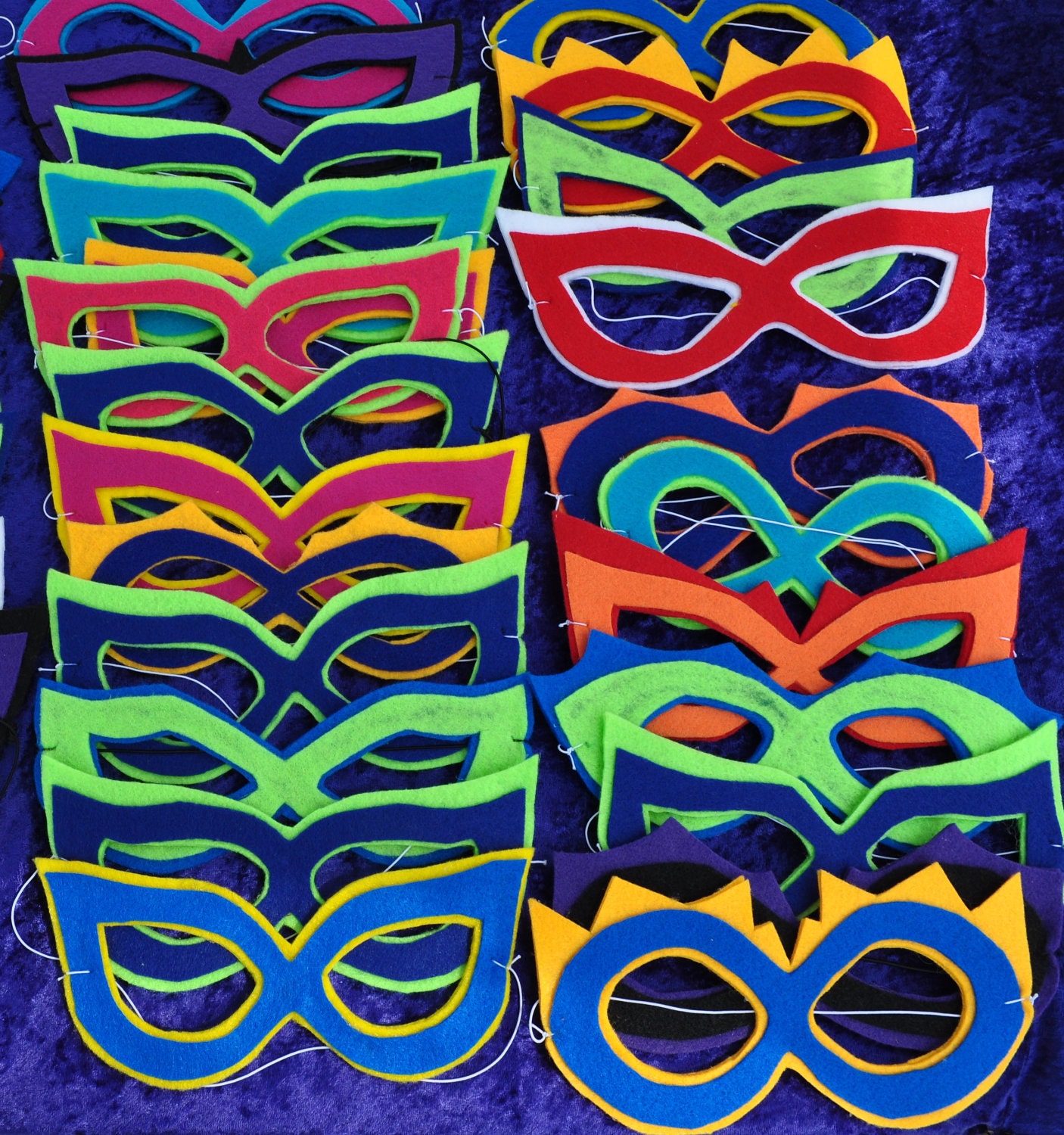 Set of ten - Superhero eye mask party pack