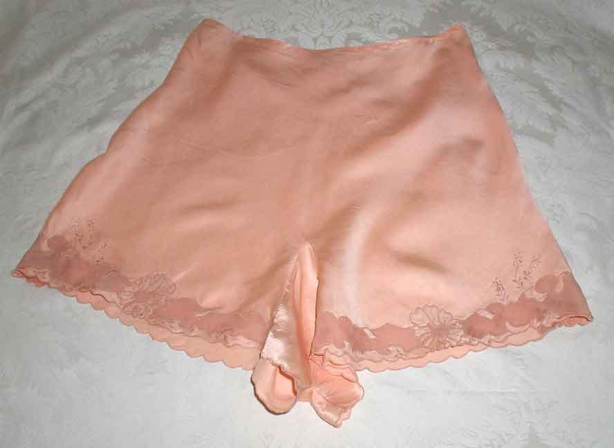 1930s Hand Made Silk Tap Pants With Silk Chiffon Inserts