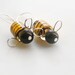 Bee earrings, honey bee jewelry, murano glass earrings, mustard, yellow, black