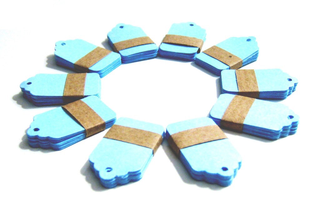 Set of 100 Price Tags - Light Blue - Mini Il_570xn