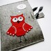 iPad Case-Kindle Cover-Handmade iPad Felt Cover- Custom Size with with happy love owl