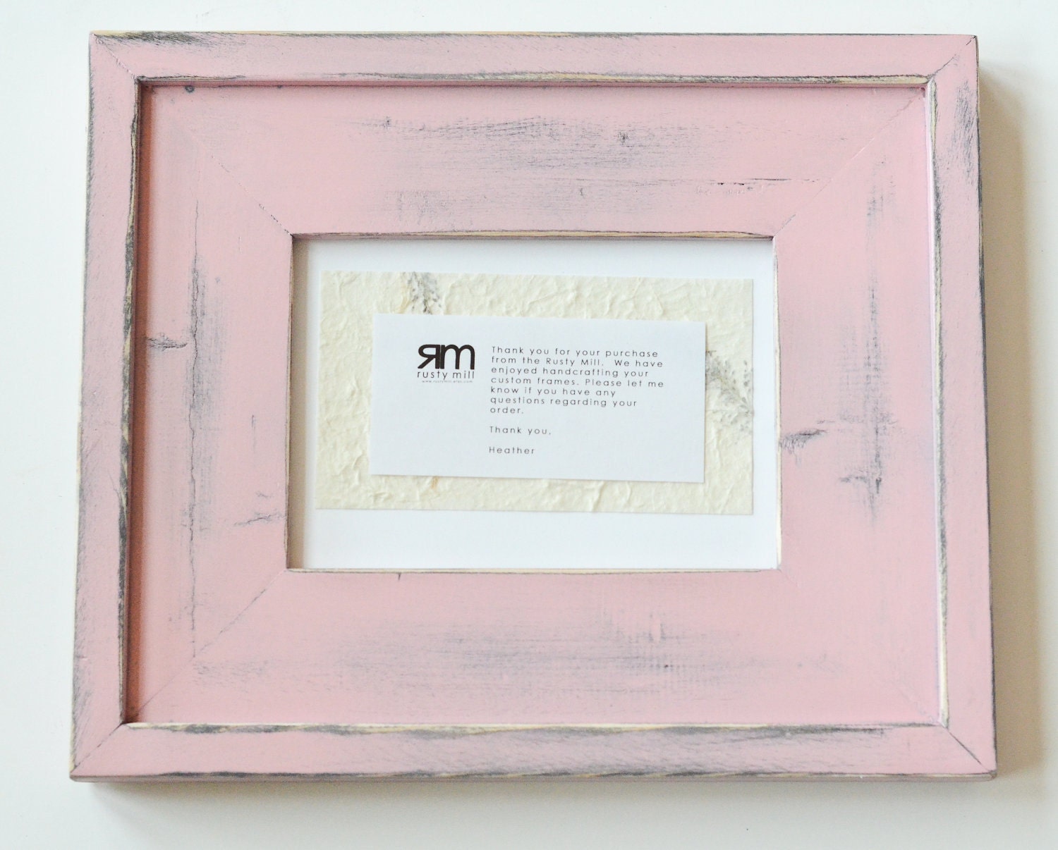 1) 8x8 OR 8x10 OR 8.5x11 STACKED Pine Distressed Frame - 3" Chunky Picture Frame great for any girls room, Pink, Handmade