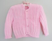 Vintage Pink Baby Sweater / Soft Stretchy Knit