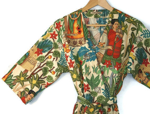 Robe, Dressing Gown or Cover Up. Frida Kahlo. Knee Length. Medium.